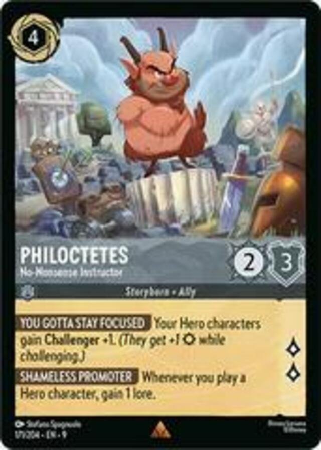 Disney Lorcana: Fabled RARE FOIL Philoctetes - No Nonsense Instructor #171/204