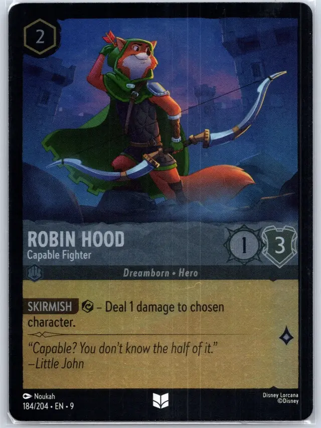 Disney Lorcana: Fabled UNCOMMON FOIL Robin Hood - Capable Fighter #184/204