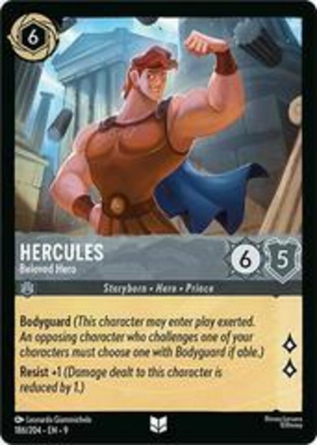 Disney Lorcana: Fabled UNCOMMON FOIL Hercules - Beloved Hero #186/204