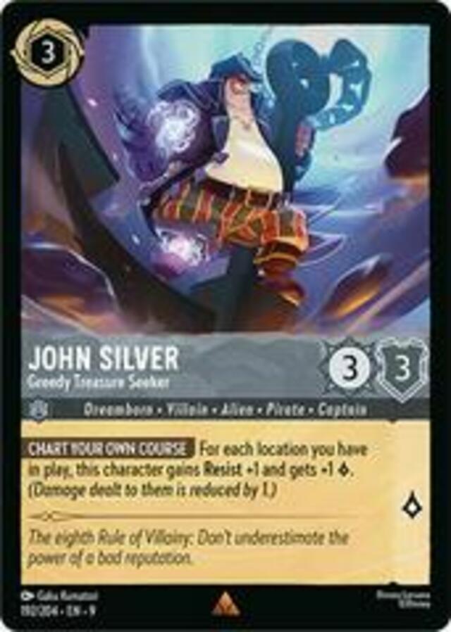Disney Lorcana: Fabled RARE John Silver - Greedy Treasure Seeker #192/204