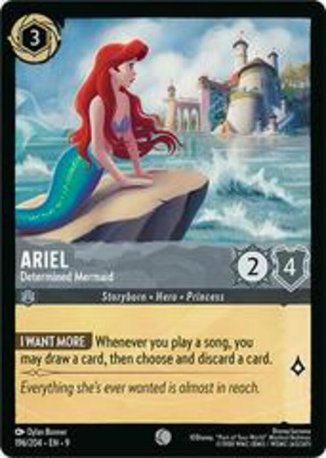 Disney Lorcana: Fabled COMMON Ariel - Determined Mermaid #196/204
