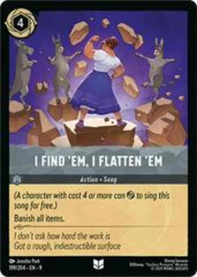 Disney Lorcana: Fabled UNCOMMON I Find Em, I Flatten Em #199/204