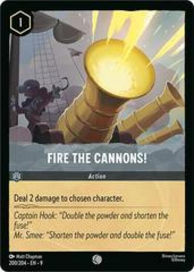 Disney Lorcana: Fabled COMMON FOIL Fire The Cannons #200/204