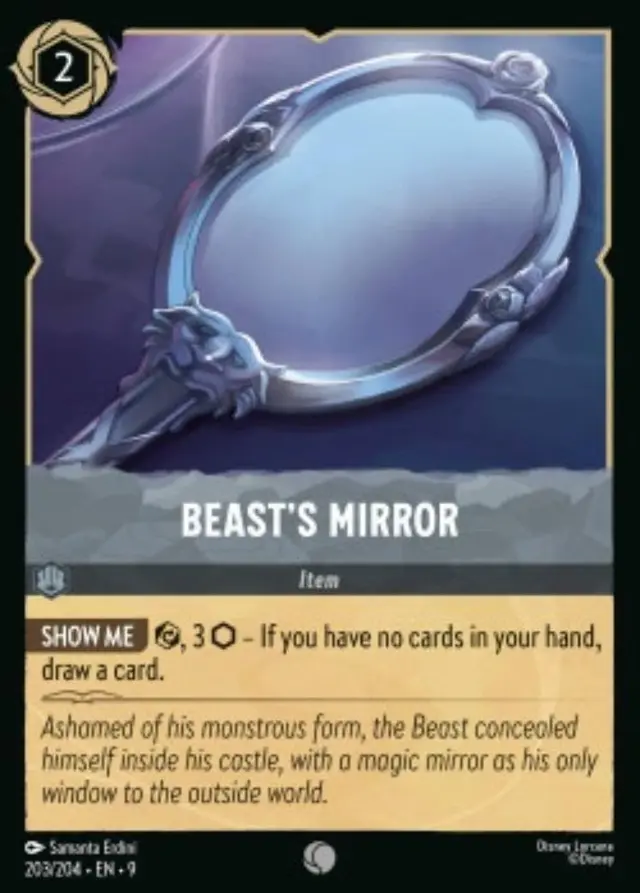 Disney Lorcana: Fabled COMMON FOIL Beast's Mirror #203/204