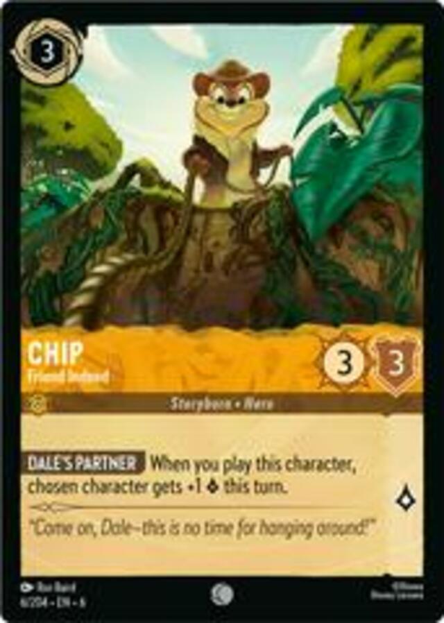 Disney Lorcana: Azurite Sea COMMON Chip - Friend Indeed #6/204