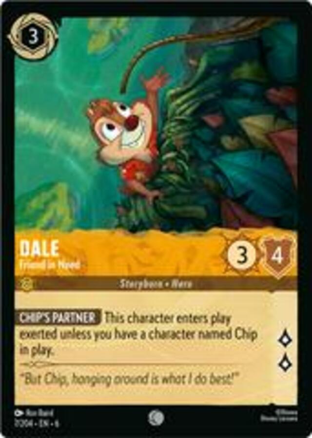 Disney Lorcana: Azurite Sea COMMON Dale - Friend In Need #7/204