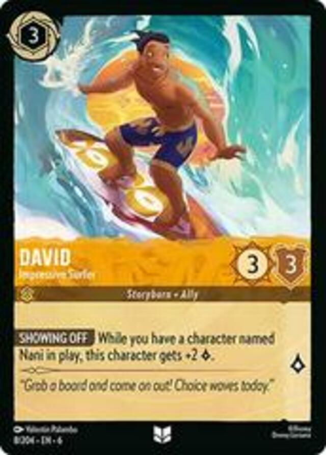 Disney Lorcana: Azurite Sea UNCOMMON FOIL David - Impressive Surfer #8/204