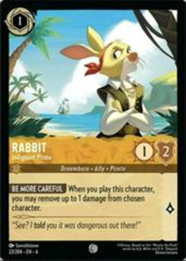 Disney Lorcana: Azurite Sea COMMON Rabbit - Indignant Pirate #22/204