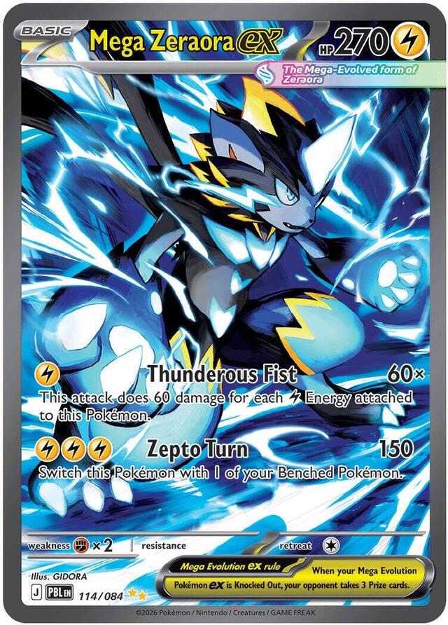 Pokemon TCG: Mega Zeraora ex #114 Pokemon Pitch Black