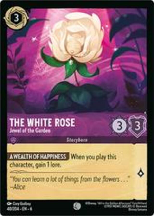 Disney Lorcana: Azurite Sea COMMON The White Rose - Jewel Of The Garden #40/204