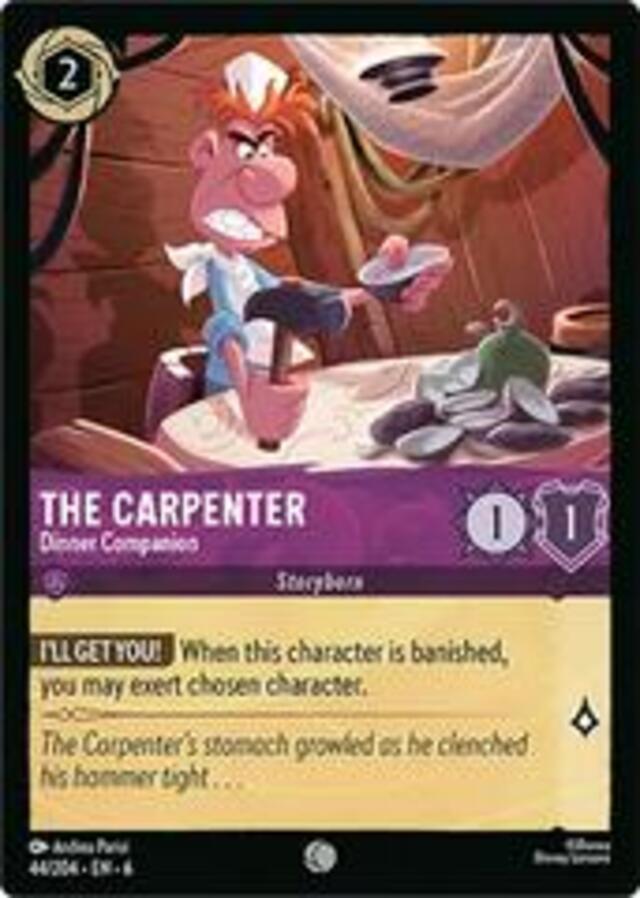 Disney Lorcana: Azurite Sea COMMON The Carpenter - Dinner Companion #44/204