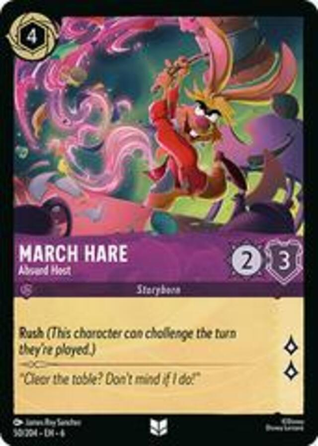 Disney Lorcana: Azurite Sea UNCOMMON March Hare - Absurd Host #50/204