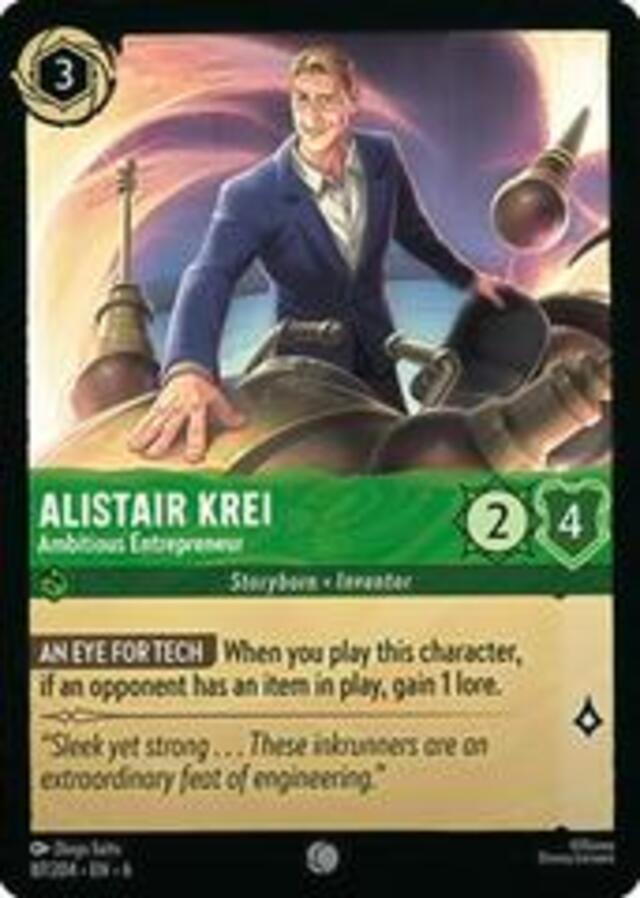 Disney Lorcana: Azurite Sea COMMON Alistair Krei - Ambitious Entrepreneur #87/204