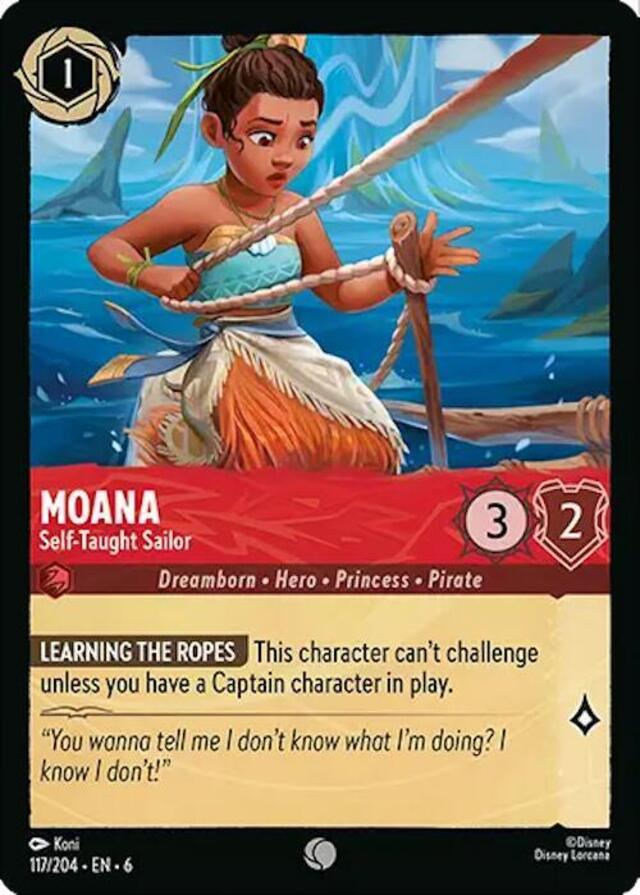 Disney Lorcana: Azurite Sea COMMON Moana - Self Taught Sailor #117/204