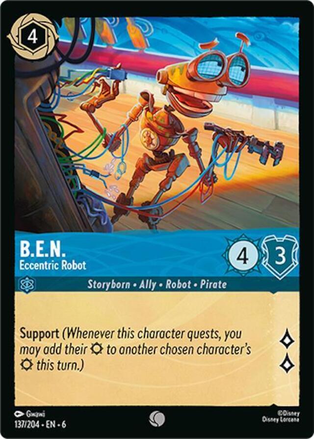 Disney Lorcana: Azurite Sea COMMON B.E.N - Eccentric Robot #137/204