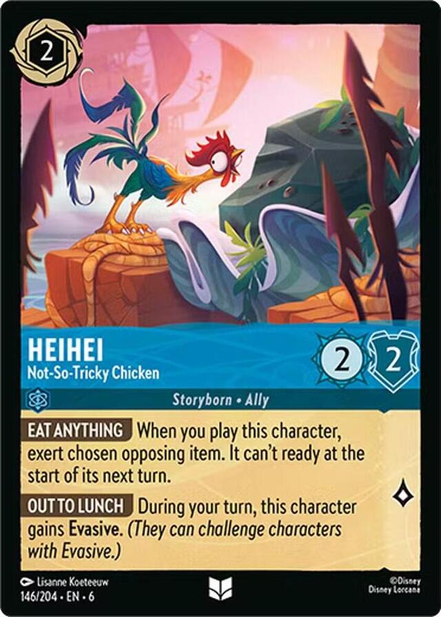Disney Lorcana: Azurite Sea UNCOMMON Heihei - Not So Tricky Chicken #146/204