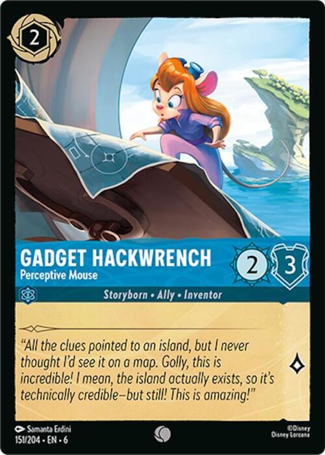 Disney Lorcana: Azurite Sea COMMON Gadget Hackwrench - Perceptive Mouse #151/204