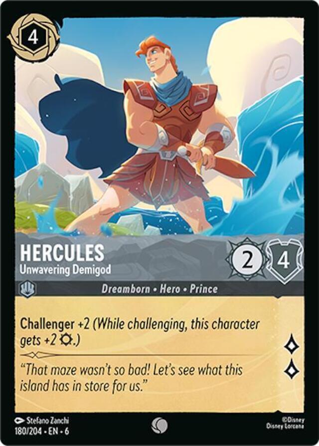 Disney Lorcana: Azurite Sea COMMON FOIL Hercules - Unwavering Demigod #180/204