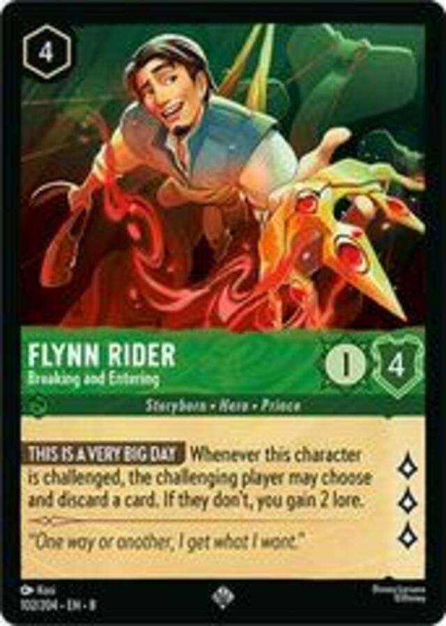 Disney Lorcana: Reign Of Jafar SUPER RARE Flynn Rider - Breaking And Entering #102/204