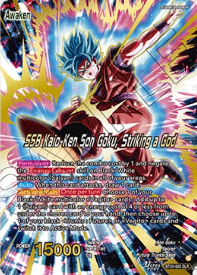 Dragon Ball: Fearsome Rivals - SSB Kaio-Ken Son Goku, Striking a God #BT29-085 Special Leader Rare