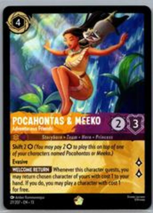 Disney Lorcana: Attack Of The Vine LEGENDARY Pocahontas & Meeko - Adventurous Friends #27/204