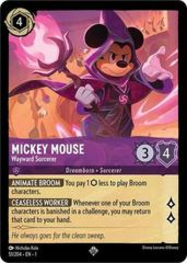 Disney Lorcana: First Chapter SUPER RARE FOIL Mickey Mouse - Wayward Sorcerer #51/204