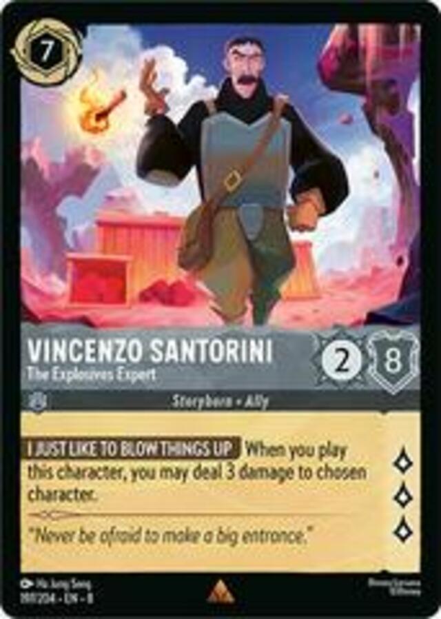 Disney Lorcana: Reign Of Jafar RARE FOIL Vincenzo Santorini - The Explosives Expert #197/204