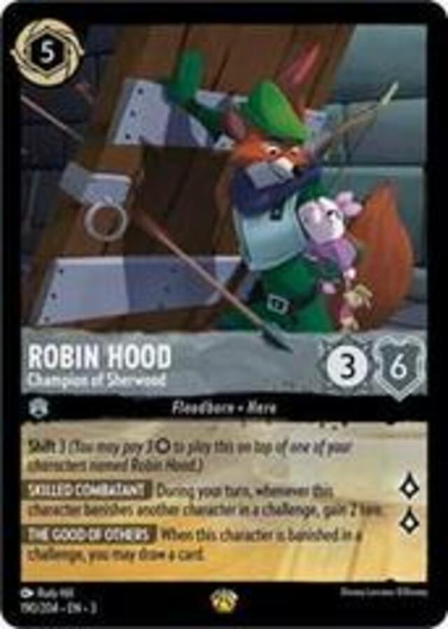 Disney Lorcana: Into The Inklands LEGENDARY Robin Hood - Champion Of Sherwood #190/204
