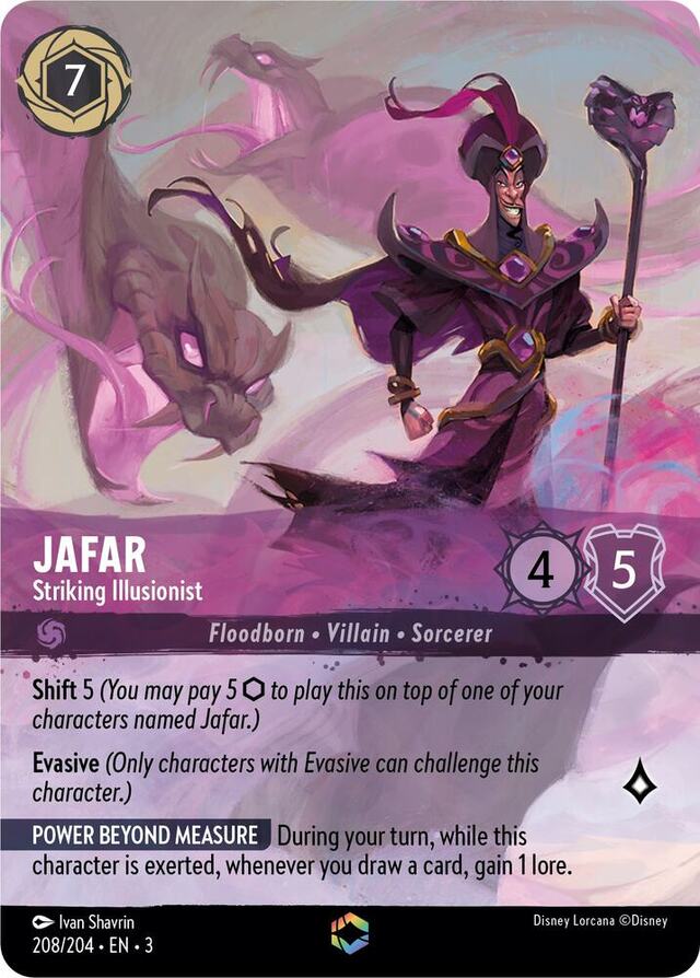 Disney Lorcana: Into The Inklands ENCHANTED Jafar - Striking Illusionist #208/204