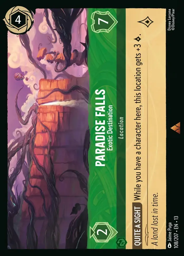 Disney Lorcana: Attack Of The Vine RARE Paradise Falls - Exotic Destination #108/204