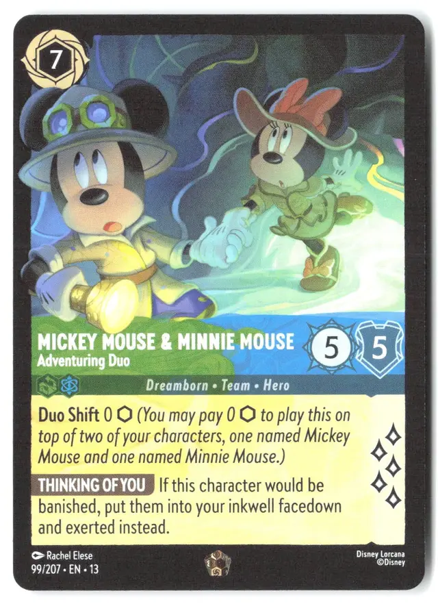 Disney Lorcana: Attack Of The Vines LEGENDARY Mickey Mouse & Minnie Mouse - Adventuring Duo #99/207