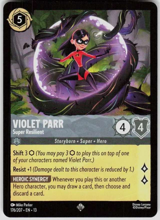 Disney Lorcana: Attack Of The Vines SUPER RARE Violet Parr - Super Resilient #176/207
