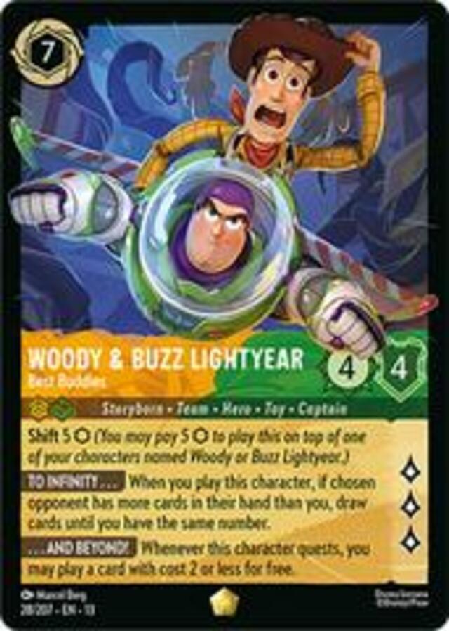 Disney Lorcana: Attack Of The Vine LEGENDARY FOIL Woody & Buzz Lightyear - Best Buddies #28/207