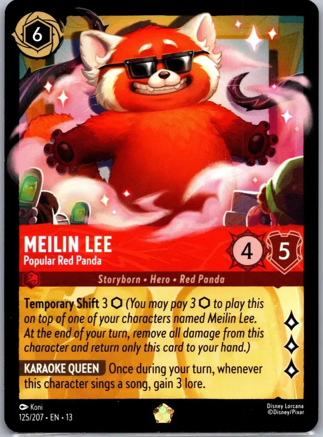 Disney Lorcana: Attack Of The Vine LEGENDARY Meilin Lee - Popular Red Panda #125/207
