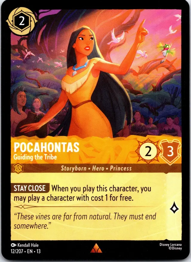 Disney Lorcana: Attack Of The Vine RARE Pocahontas - Guiding The Tribe #12/207