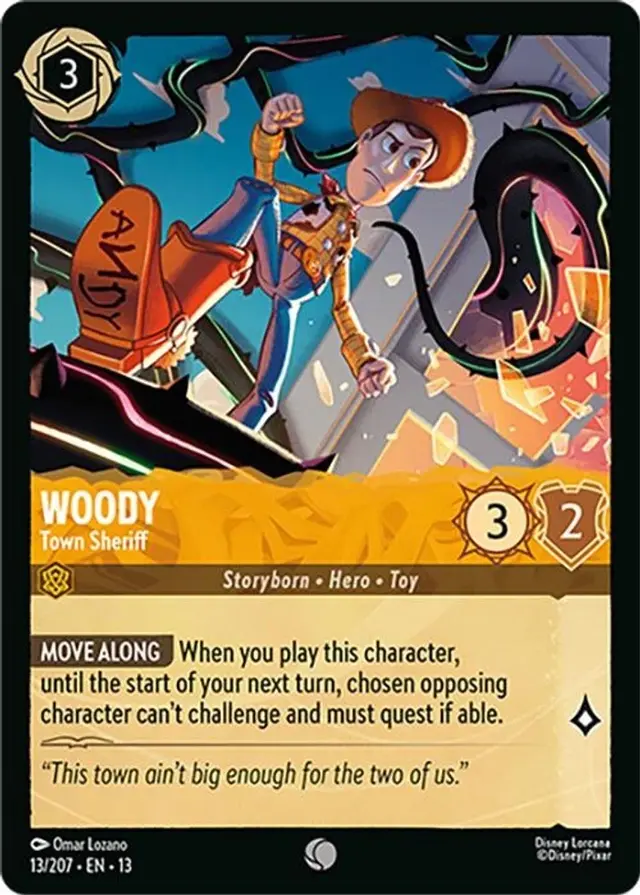 Disney Lorcana: Attack Of The Vine COMMON Woody - Town Sheriff #13/207