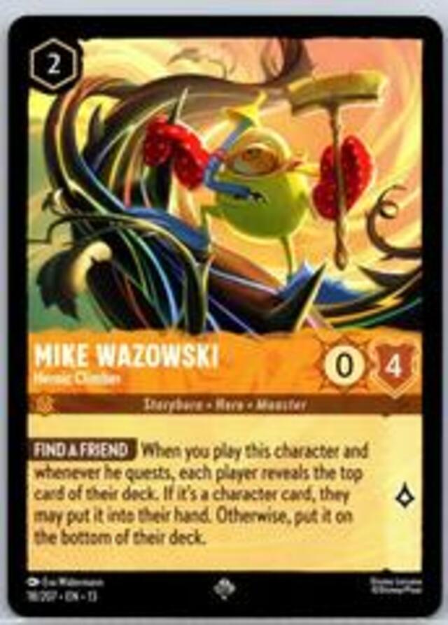 Disney Lorcana: Attack Of The Vine SUPER RARE Mike Wazowski - Heroic Climber #18/207