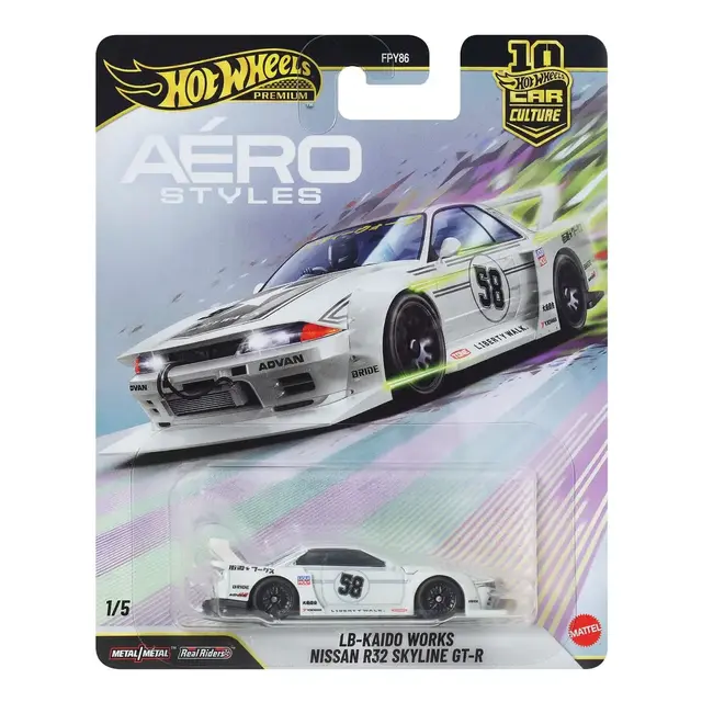 Hot Wheels Car Culture AERO STYLES LB-Kaido Works Nissan R32 Skyline GT-R 1/5