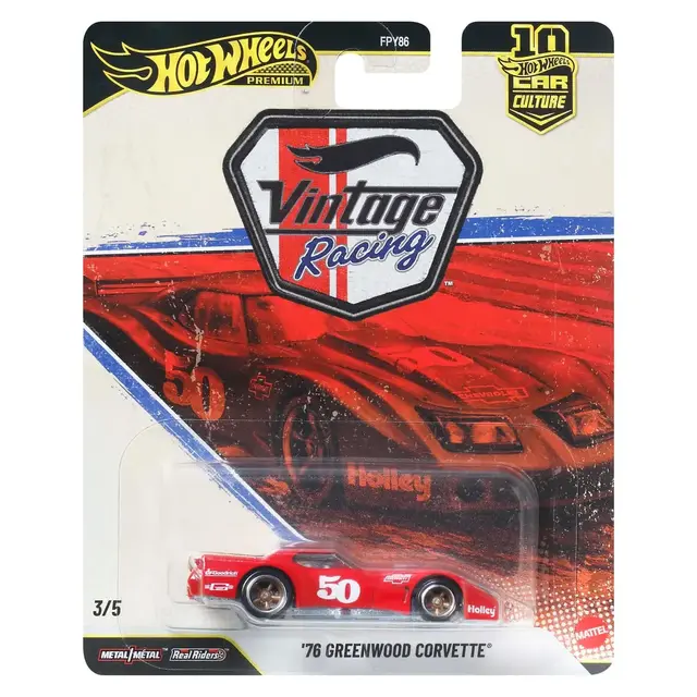 Hot Wheels Car Culture VINTAGE RACING '76 Greenwood Corvette 3/5