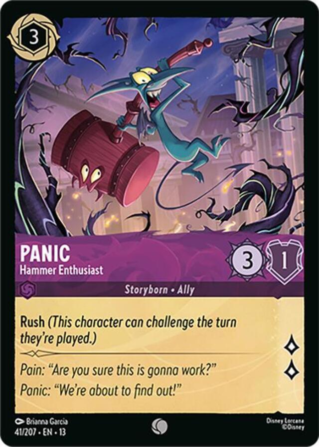 Disney Lorcana: Attack Of The Vine COMMON Panic - Hammer Enthusiast #41/207