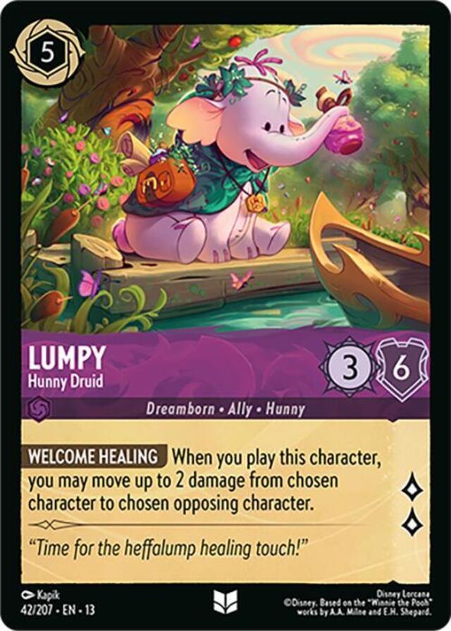 Disney Lorcana: Attack Of The Vine UNCOMMON Lumpy - Hunny Druid #42/207