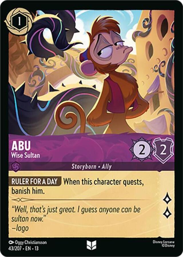Disney Lorcana: Attack Of The Vine UNCOMMON Abu - Wise Sultan #43/207