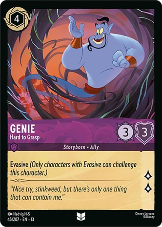 Disney Lorcana: Attack Of The Vine UNCOMMON Genie - Hard To Grasp #45/207