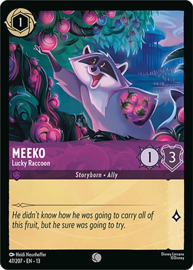 Disney Lorcana: Attack Of The Vine COMMON Meeko - Lucky Raccoon #47/207