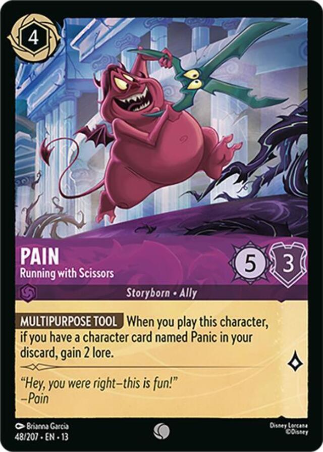 Disney Lorcana: Attack Of The Vine COMMON Pain - Running With Scissors #48/207