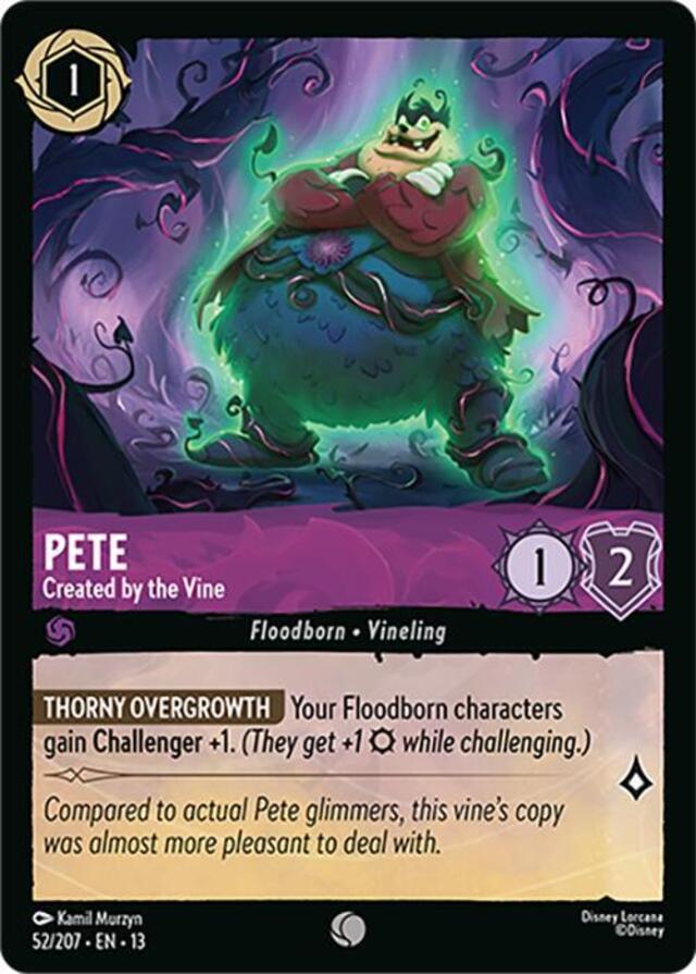 Disney Lorcana: Attack Of The Vine COMMON FOIL Pete - Created By The Vine #52/207