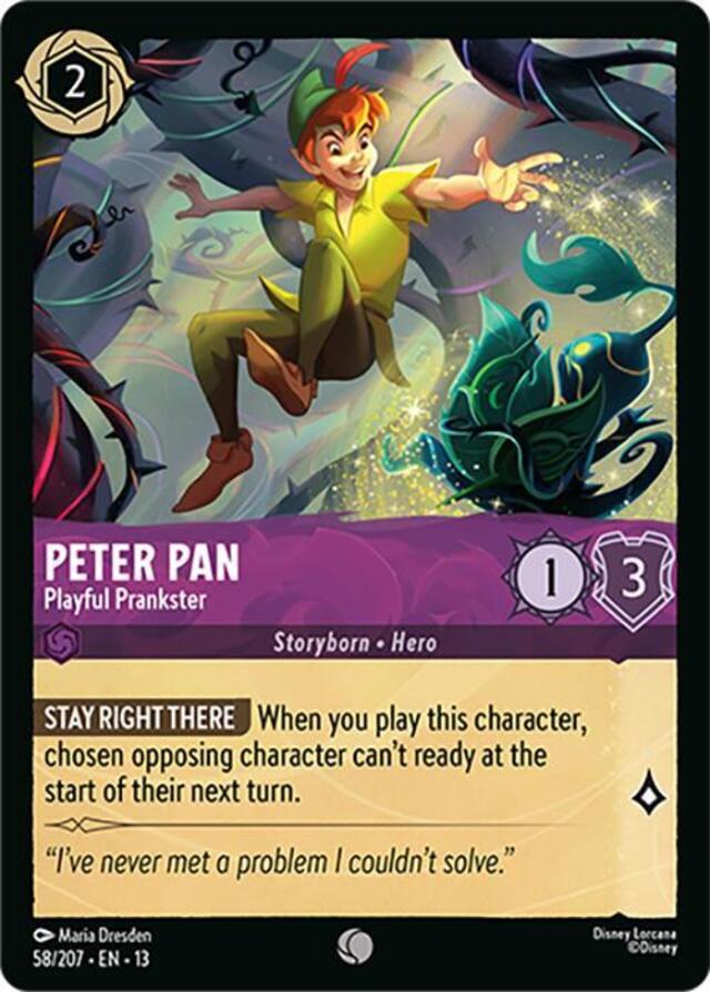 Disney Lorcana: Attack Of The Vine COMMON Peter Pan - Playful Prankster #58/207