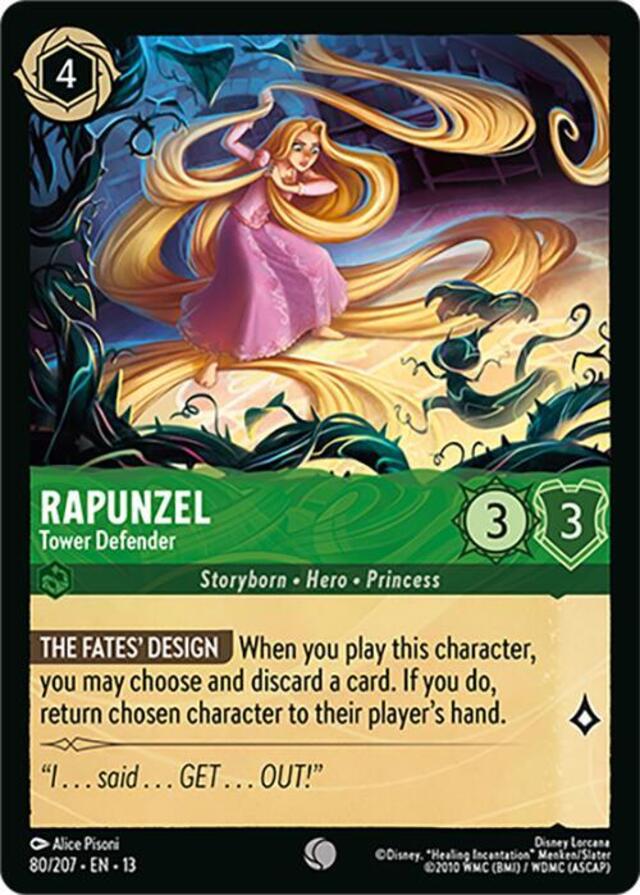 Disney Lorcana: Attack Of The Vine COMMON Rapunzel - Tower Defender #80/207