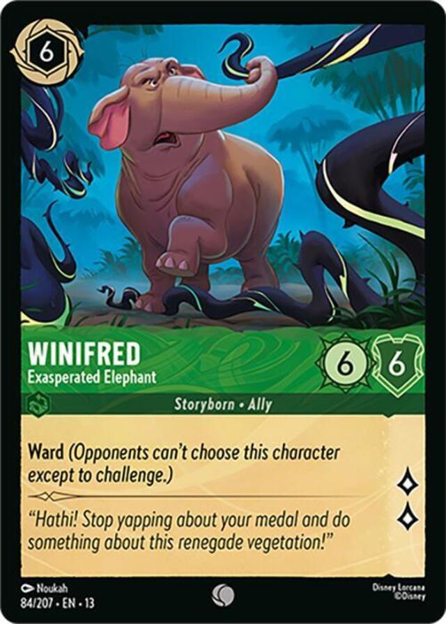 Disney Lorcana: Attack Of The Vine COMMON Winifred - Exasperated Elephant #84/207