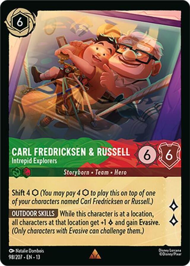 Disney Lorcana: Attack Of The Vine RARE Carl Fredricksen & Russell - Intrepid Explorers #98/207